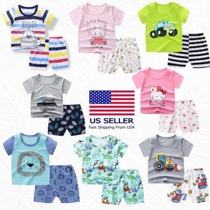 Summer Playing Baby/Toddler Top/Short Set Cotton